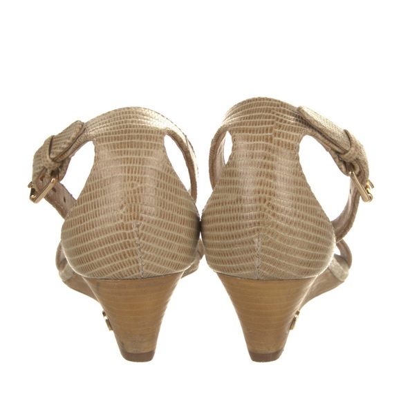 Tory Burch Leather Wedge Sandals - Picture 4 of 5